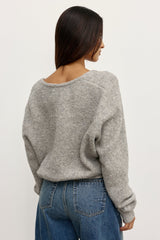 BAYSE - SONIA V NECK - LIGHT GREY