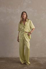 RAEF THE LABEL - CARLA SATIN SHIRT - PISTACHIO