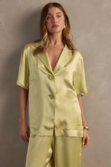 RAEF THE LABEL - CARLA SATIN SHIRT - PISTACHIO