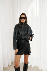 MARTIN - STEVIE BOMBER JACKET - BLACK