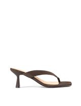 SIREN - SARDINIA THONG HEELS - CHOCOLATE BROWN SUEDE