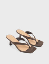 SIREN - SARDINIA THONG HEELS - CHOCOLATE BROWN SUEDE