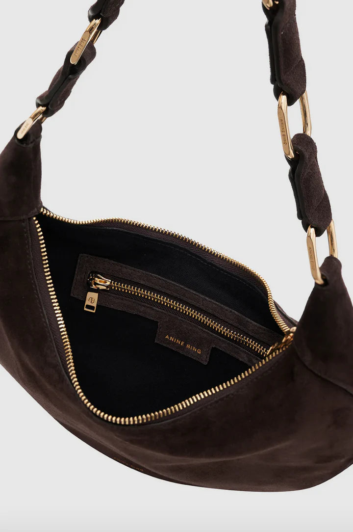 ANINE BING - KATE HOBO BAG - DARK BROWN SUEDE