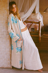 PRE- ORDER SPELL - COASTAL GRANNY MAXI CARDIGAN - CORNFLOWER