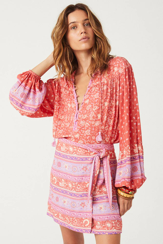 SPELL - SUNSHINE BANDIT BLOUSE -  CAYENNE