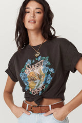 SPELL - SWEET NOTHINGS BIKER TEE - CHARCOAL