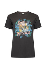 SPELL - SWEET NOTHINGS BIKER TEE - CHARCOAL