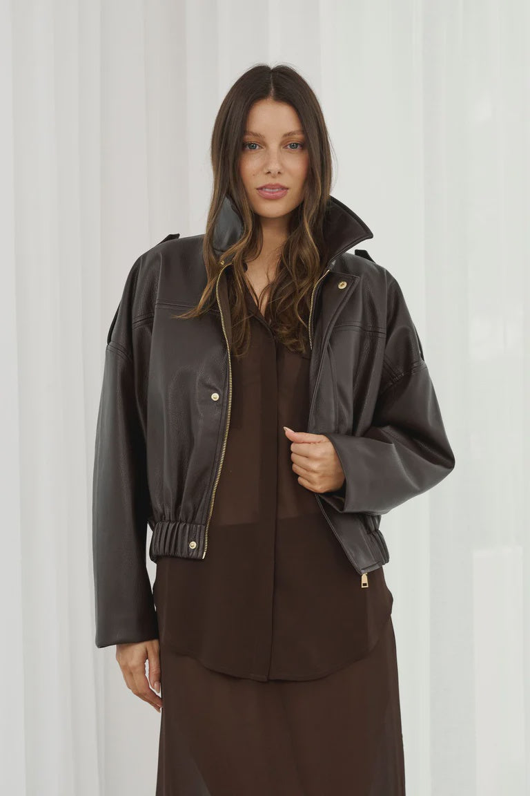 MARTIN - STEVIE BOMBER JACKET - CHOCOLATE