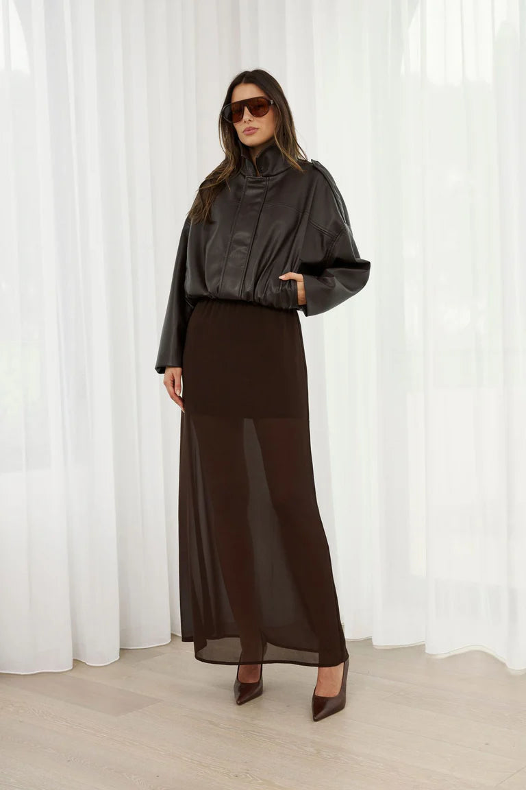MARTIN - STEVIE BOMBER JACKET - CHOCOLATE