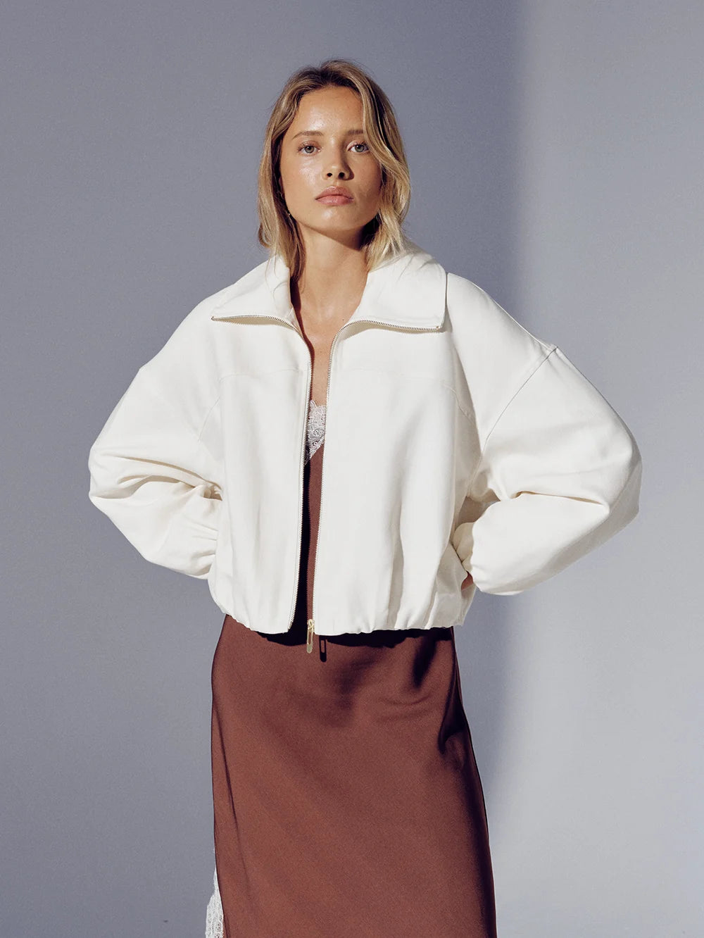 KIVARI - CASS CROPPED JACKET - IVORY