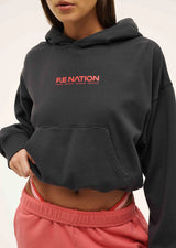 P.E NATION - TRANSITION HOODIE - WASHED EBONY