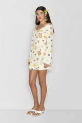 THE WOLF GANG - ENCHANTO MINI DRESS - CREME CHARM