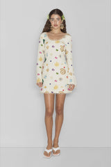 THE WOLF GANG - ENCHANTO MINI DRESS - CREME CHARM