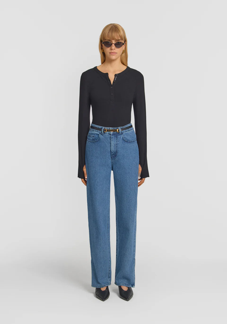 VIKTORIA & WOODS - CLIQUE RIB HENLEY - BLACK
