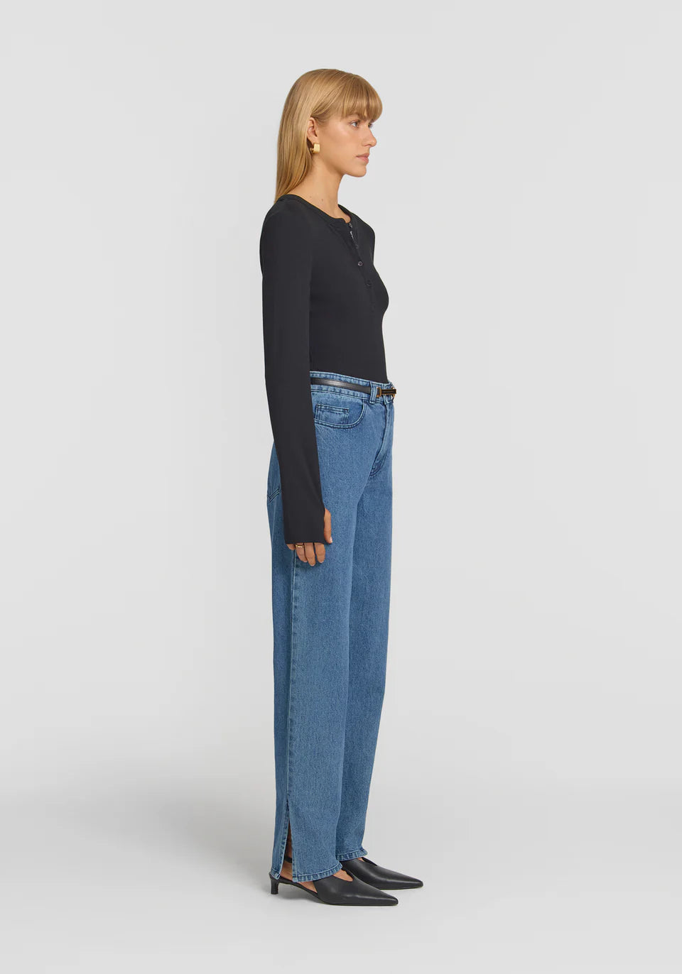 VIKTORIA & WOODS - CLIQUE RIB HENLEY - BLACK