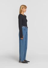 VIKTORIA & WOODS - CLIQUE RIB HENLEY - BLACK