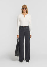 VIKTORIA & WOODS - CLIQUE RIB HENLEY - IVORY