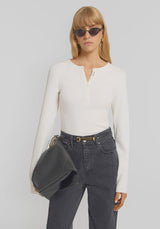 VIKTORIA & WOODS - CLIQUE RIB HENLEY - IVORY