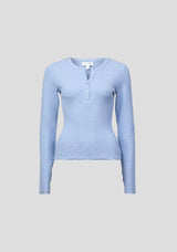 VIKTORIA & WOODS - CLIQUE RIB HENLEY - TILE BLUE