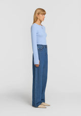 VIKTORIA & WOODS - CLIQUE RIB HENLEY - TILE BLUE