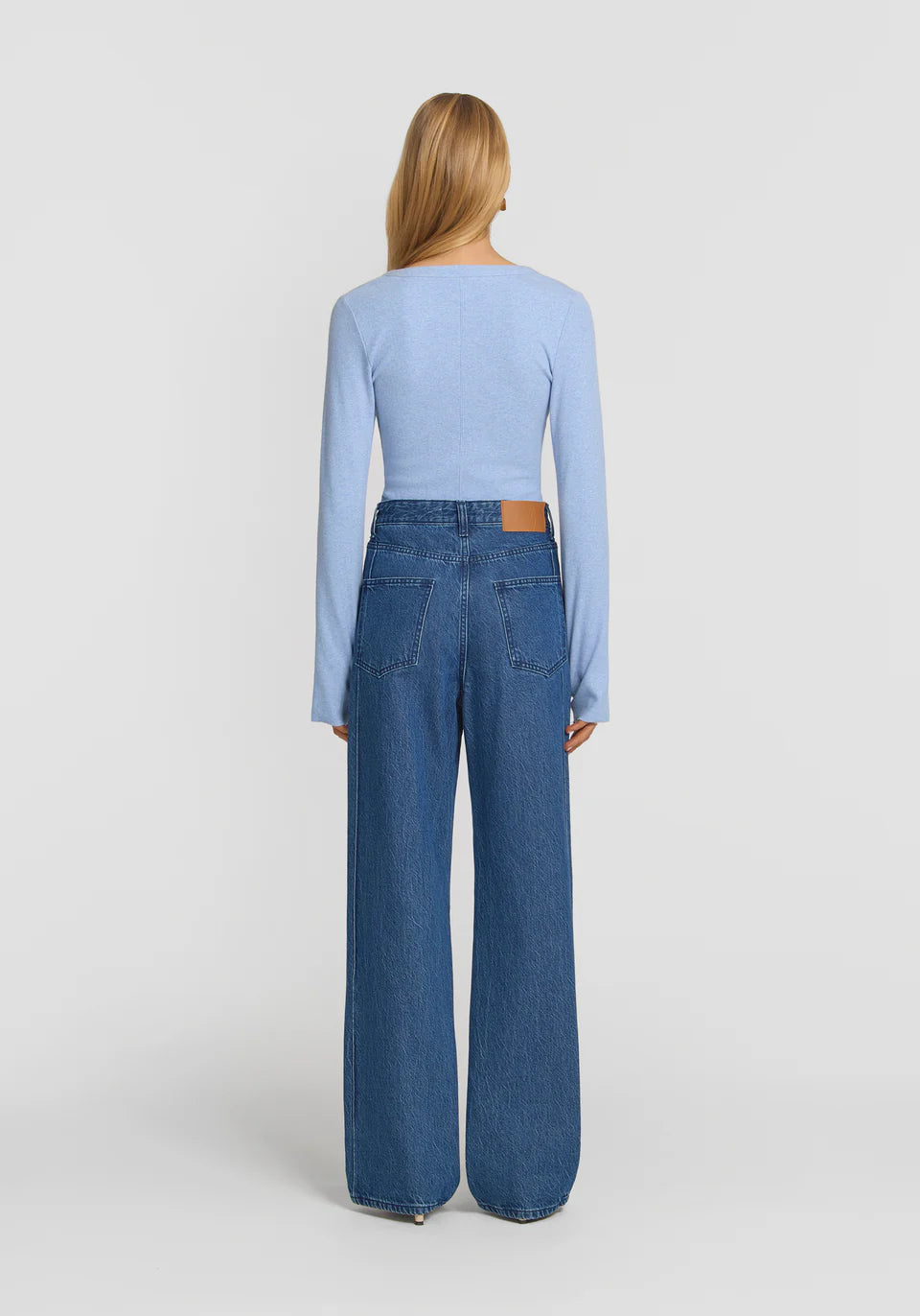 VIKTORIA & WOODS - CLIQUE RIB HENLEY - TILE BLUE
