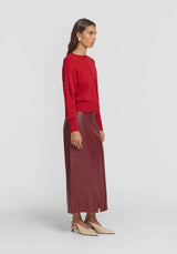 VIKTORIA & WOODS - HART MERINO CARDIGAN - FIRE RED