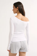 PRIMI - COBIE OFF SHOULDER LONG SLEEVE - OPTIC WHITE