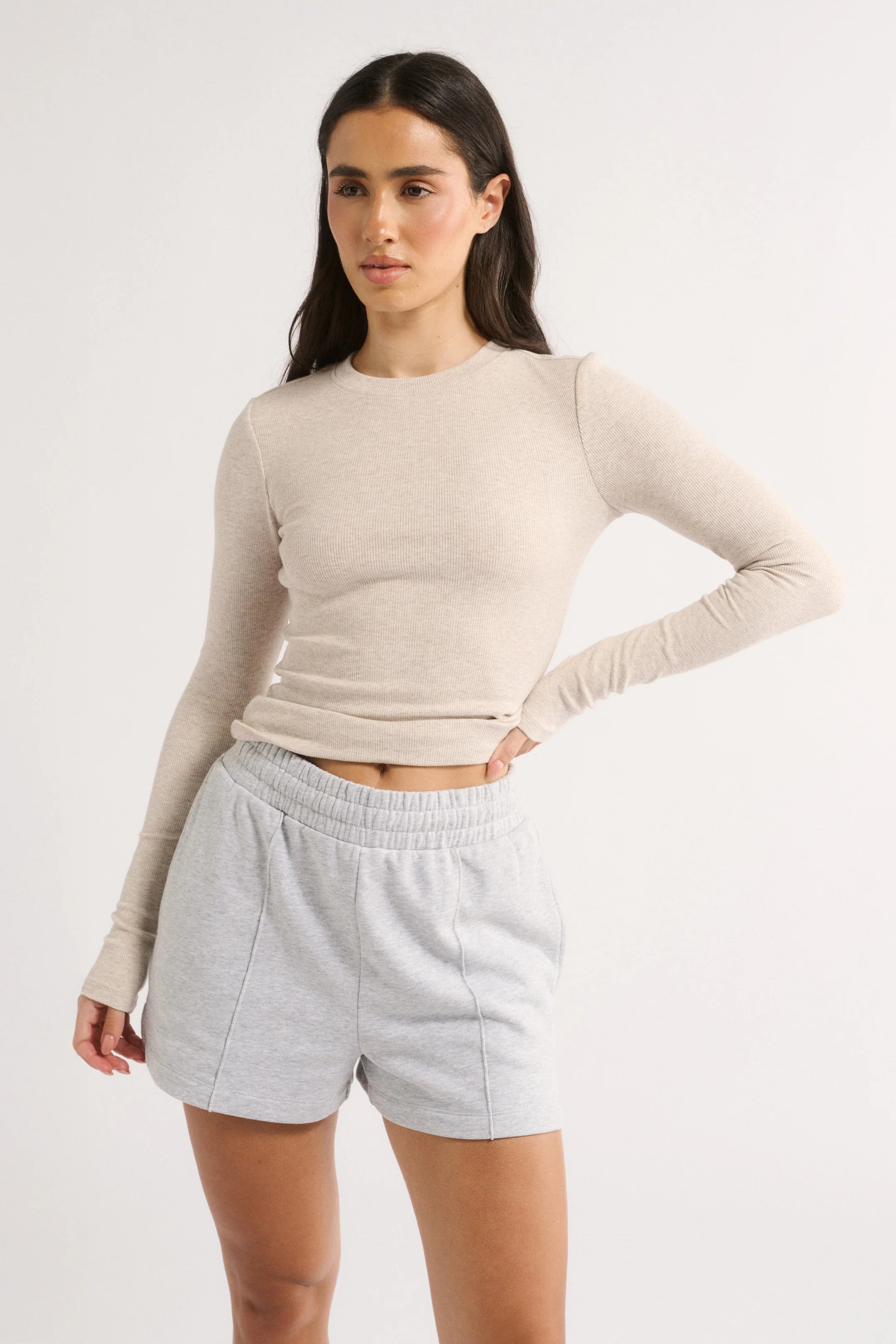 PRIMI - CARINA CLASSIC LONG SLEEVE - OATMEAL MARLE