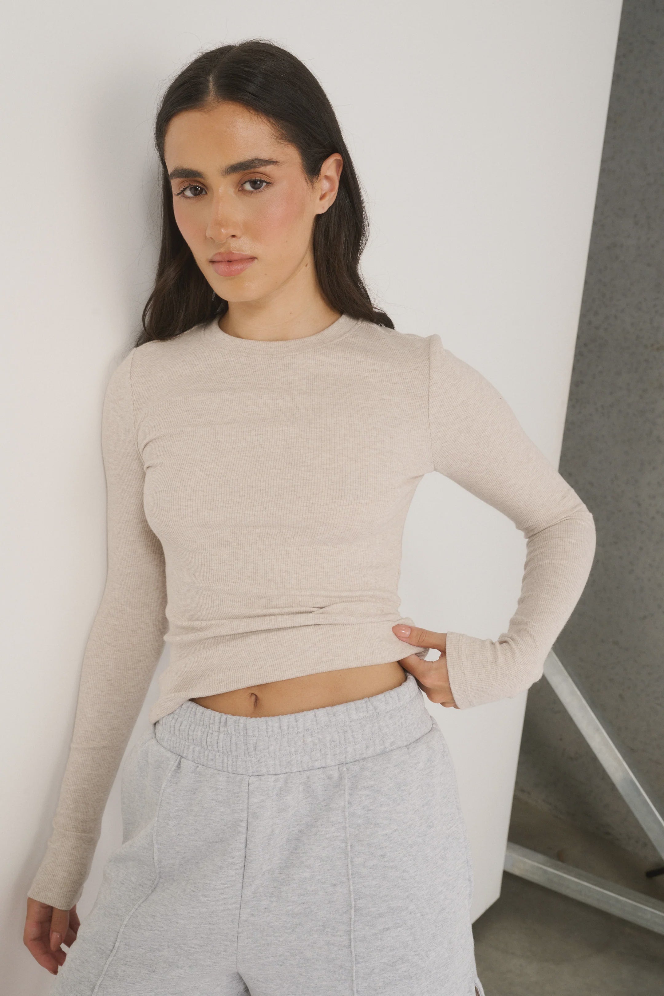 PRIMI - CARINA CLASSIC LONG SLEEVE - OATMEAL MARLE