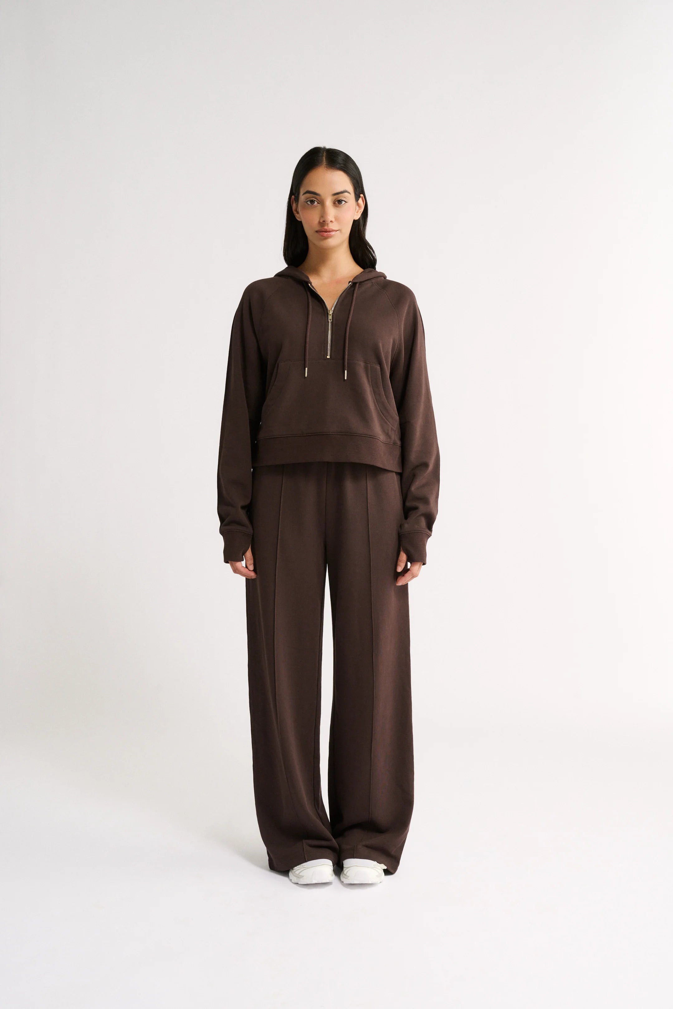 PRIMI - PERCY QUARTER ZIP JUMPER - ESPRESSO