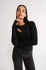 PRIMI - NEVE CUTOUT LONG SLEEVE - BLACK