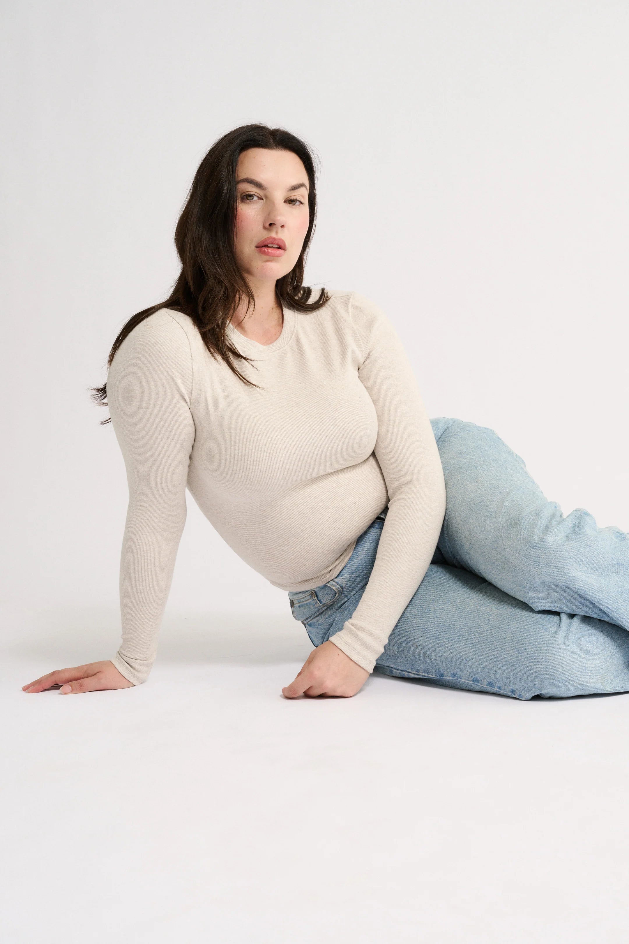 PRIMI - CARINA CLASSIC LONG SLEEVE - OATMEAL MARLE