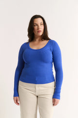 PRIMI - NINA SCOOP NECK LONG SLEEVE - COBALT