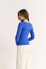 PRIMI - NINA SCOOP NECK LONG SLEEVE - COBALT