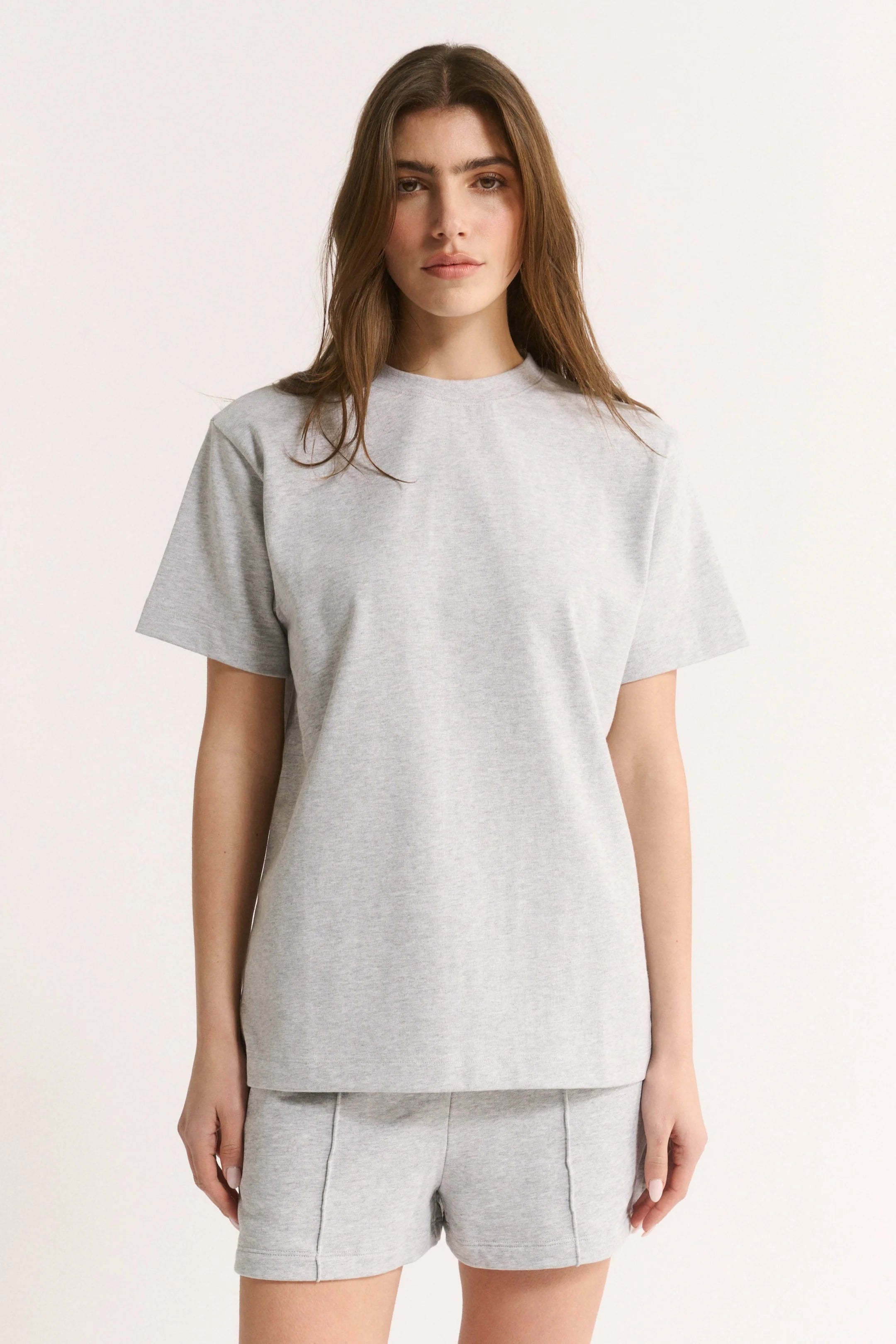 PRIMI - GIGI BOXY TEE - GREY MARLE