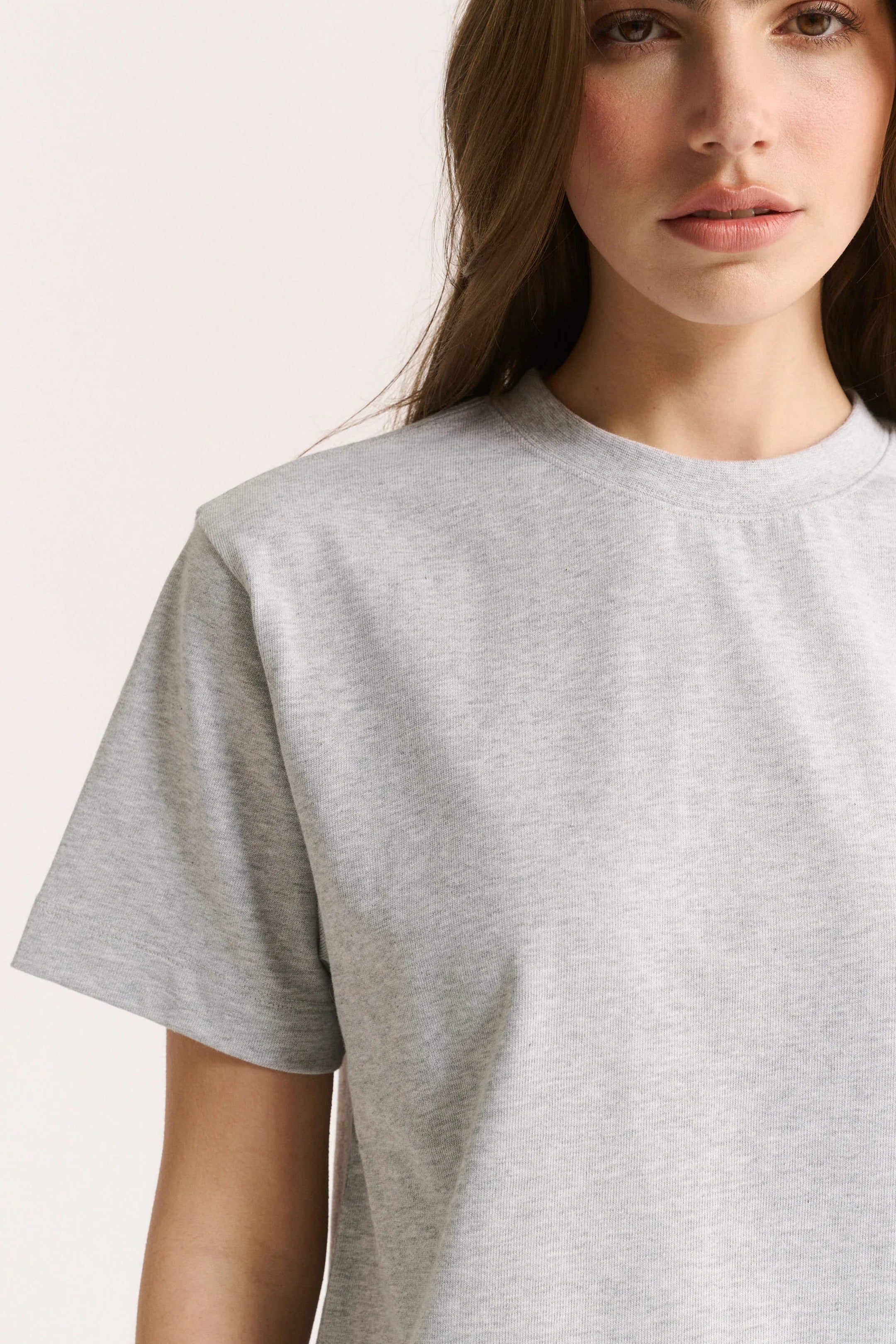 PRIMI - GIGI BOXY TEE - GREY MARLE