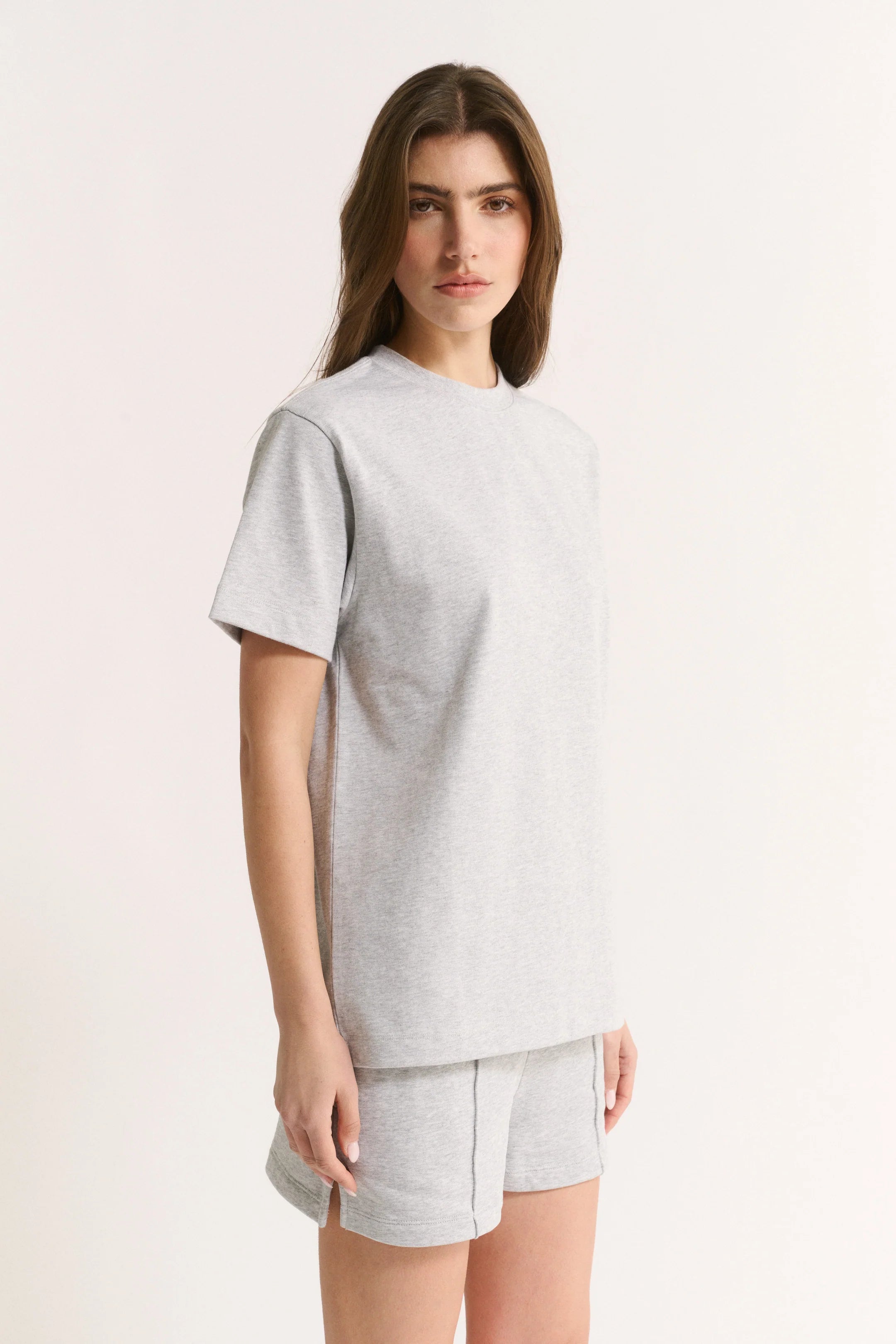 PRIMI - GIGI BOXY TEE - GREY MARLE