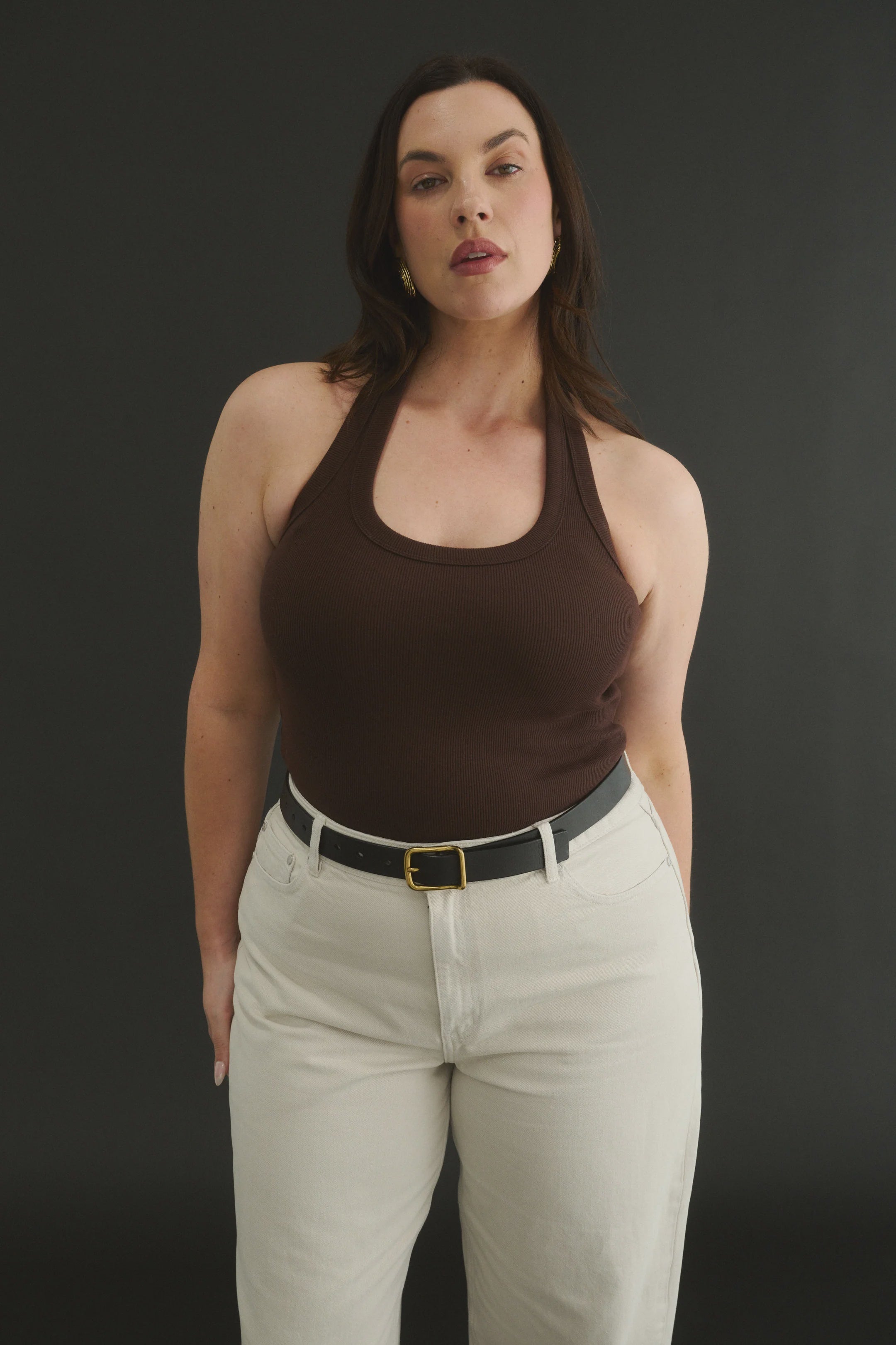 PRIMI - HARMONY HALTER NECK TANK - COCOA