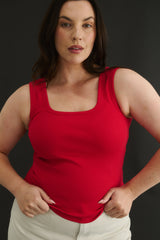 PRIMI - HARMONY SQUARE NECK TANK - RADIANT RED