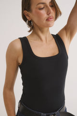 PRIMI - HARMONY SQUARE NECK TANK - BLACK