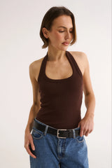 PRIMI - HARMONY HALTER NECK TANK - COCOA