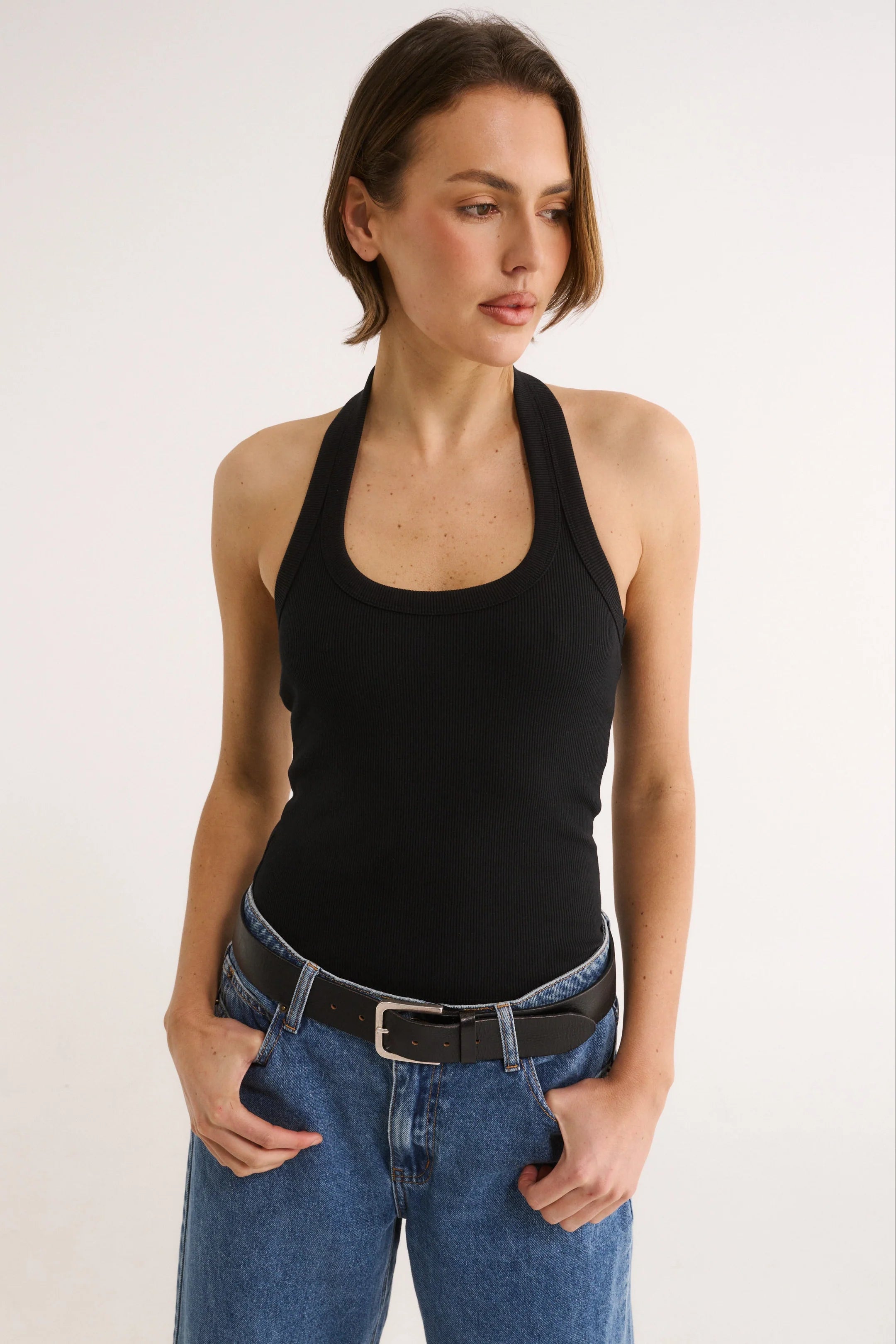 PRIMI - HARMONY HALTER NECK TANK - BLACK