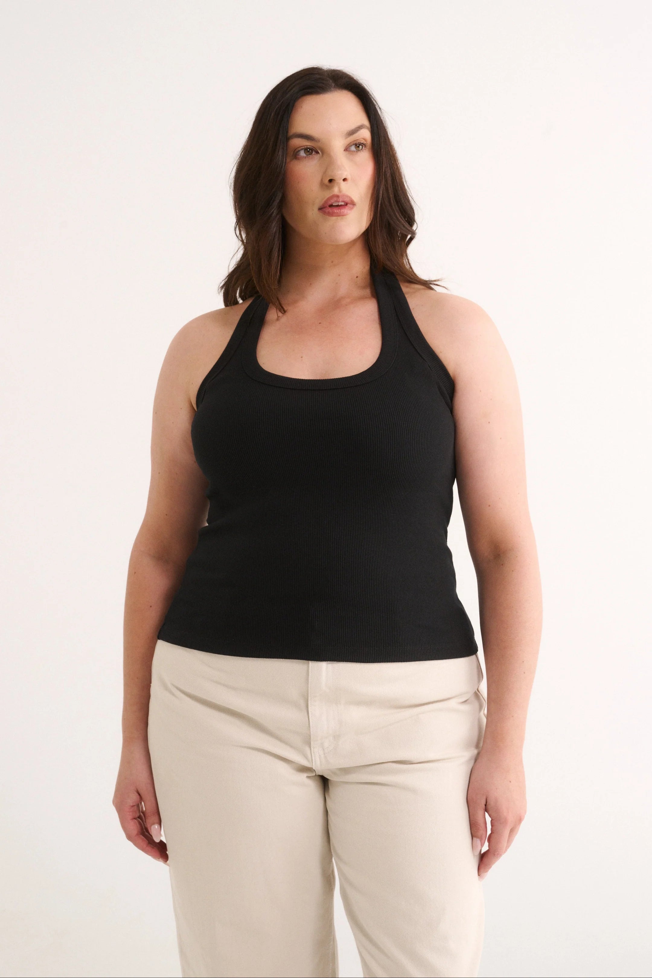 PRIMI - HARMONY HALTER NECK TANK - BLACK