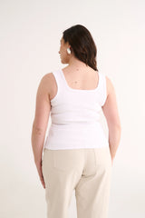 PRIMI - HARMONY SQUARE NECK TANK - OPTIC WHITE