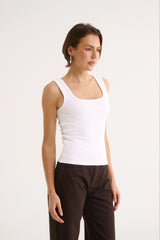 PRIMI - HARMONY SQUARE NECK TANK - OPTIC WHITE