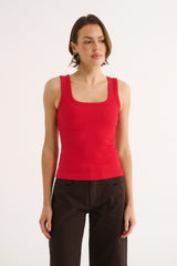 PRIMI - HARMONY SQUARE NECK TANK - RADIANT RED