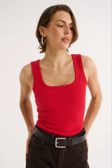 PRIMI - HARMONY SQUARE NECK TANK - RADIANT RED