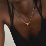 DOLCETTO DESIGNS - GELATO SILVER NECKLACE - RASPBERRY