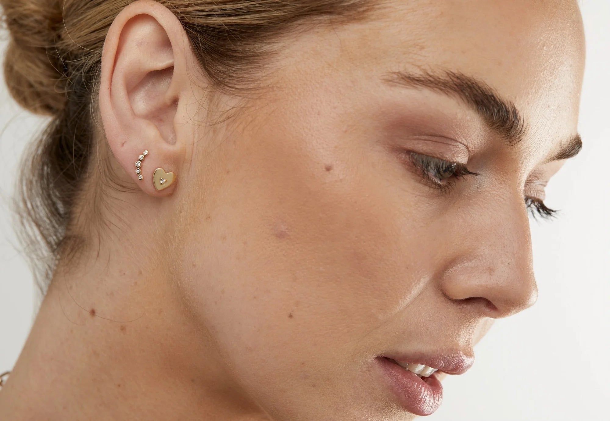 DOLCETTO DESIGNS -CLEMENTIA HEART STUD - GOLD