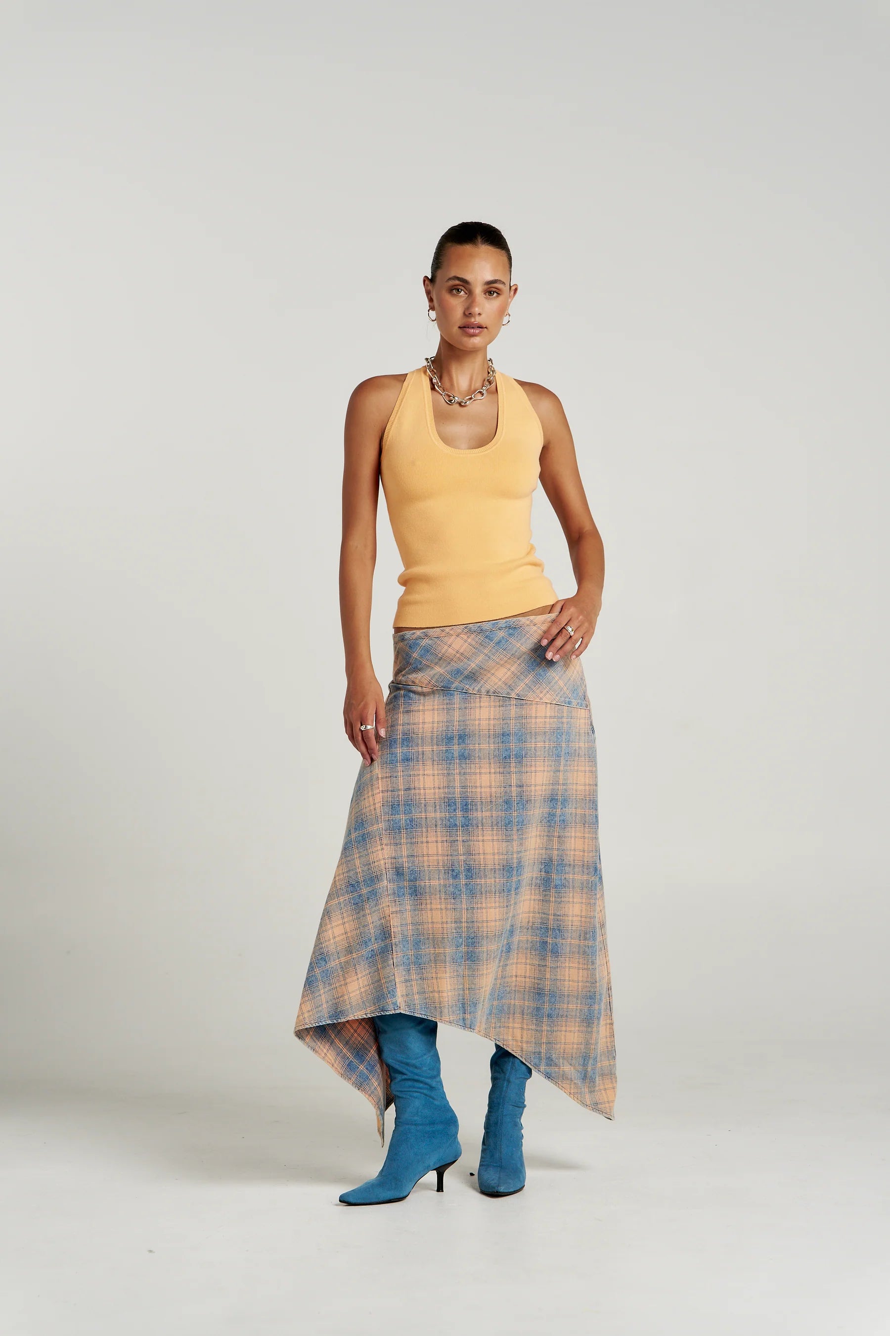 PRE ORDER - SUMMI SUMMI - FRENCHIE SKIRT - APEROL CHECK
